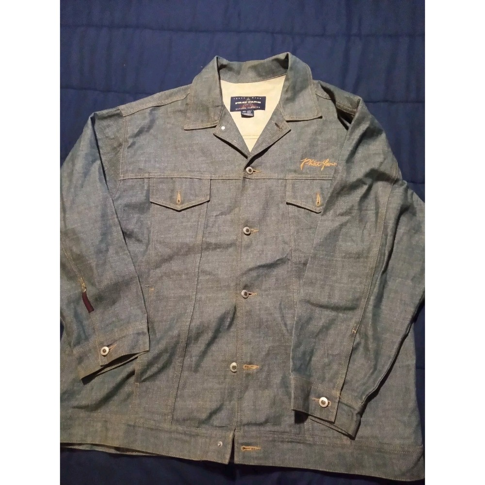 Phat Farm Mens Size 3XL Blue‎ Denim Jean Jacket Adult Hip Hop Rap 90s